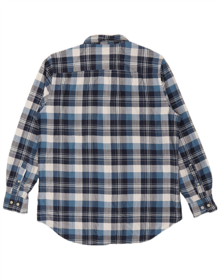 Camisa masculina de flanela Timberland médio azul xadrez algodão