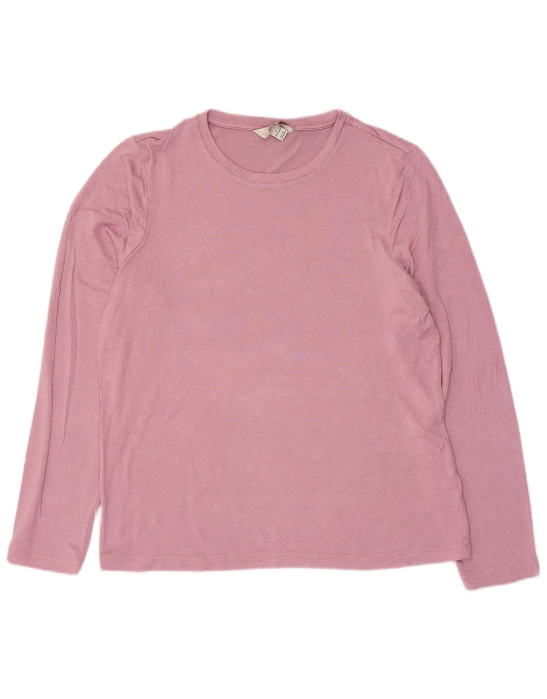 Top feminino Marks & Spencer manga comprida Reino Unido 16 grande viscose rosa