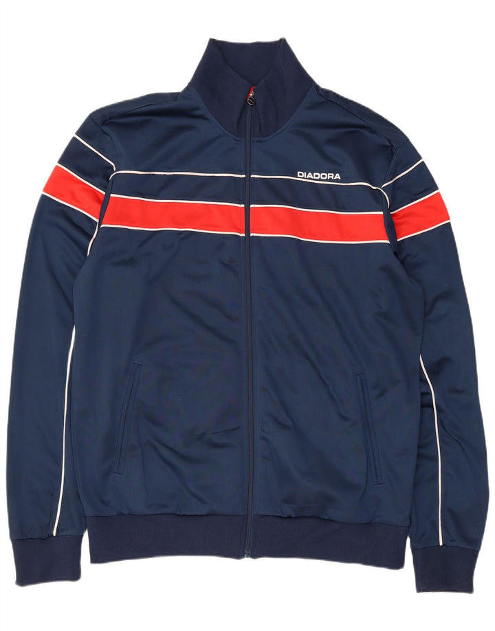 Diadora Mens Tracksuit Top Jacket 3XL Azul Marinho Colourblock Poliéster