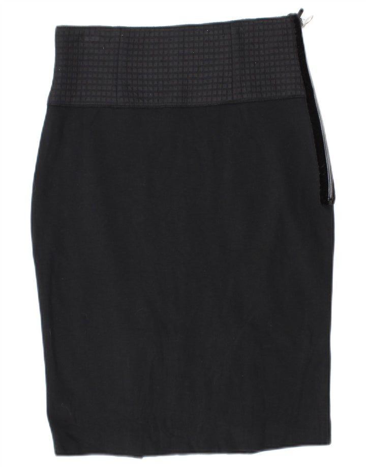 Saia lápis feminina Pinko Reino Unido 12 médio W28 viscose preta