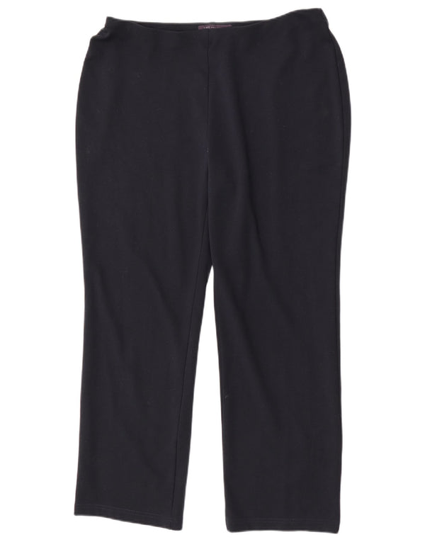 Calça casual feminina Marks & Spencer UK 14 grande W34 L27 azul marinho