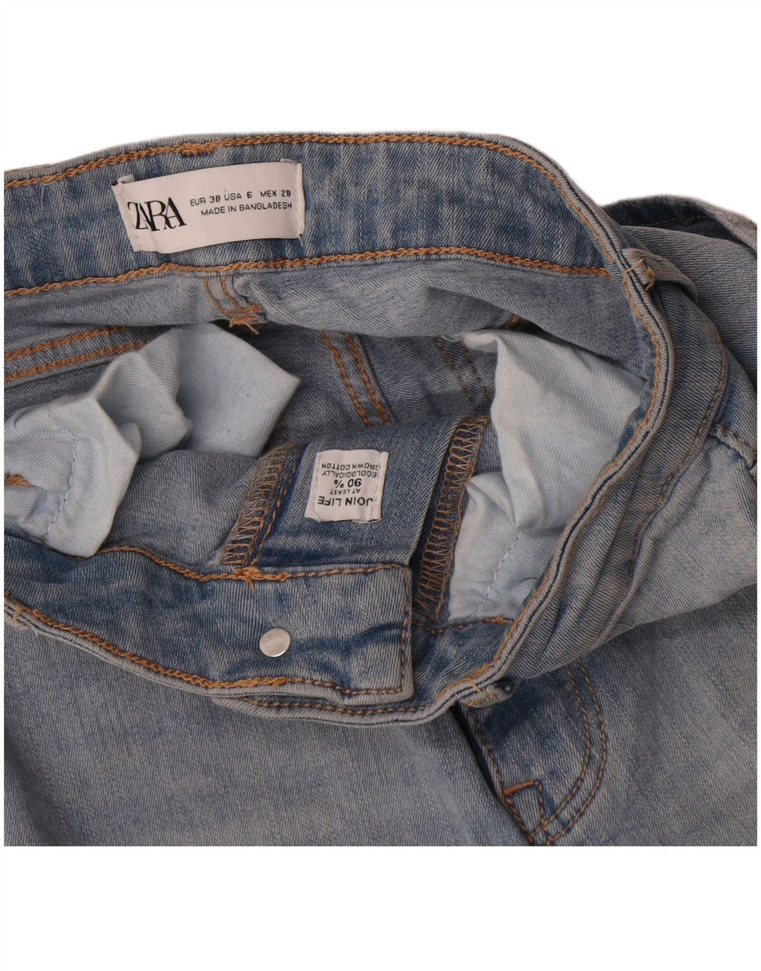 Zara Jeans Slim Feminino EU 38 Pequeno W28 L26 Azul Algodão