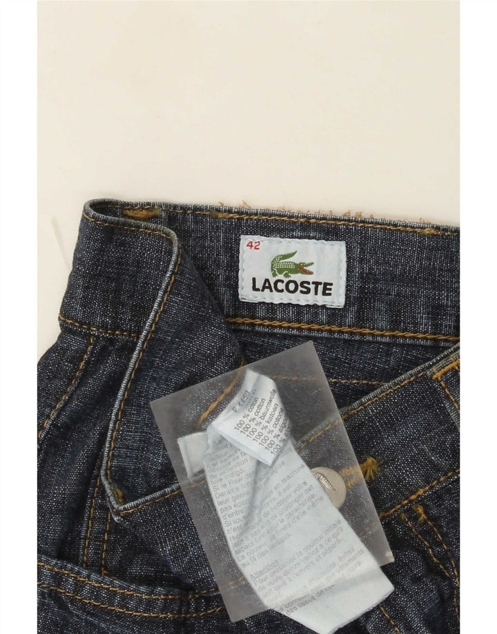 Jeans retos masculinos Lacoste tamanho 42 médio W32 L28 algodão azul marinho