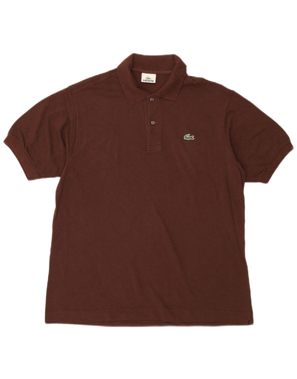 Camisa polo masculina Lacoste tamanho 5 grande algodão marrom