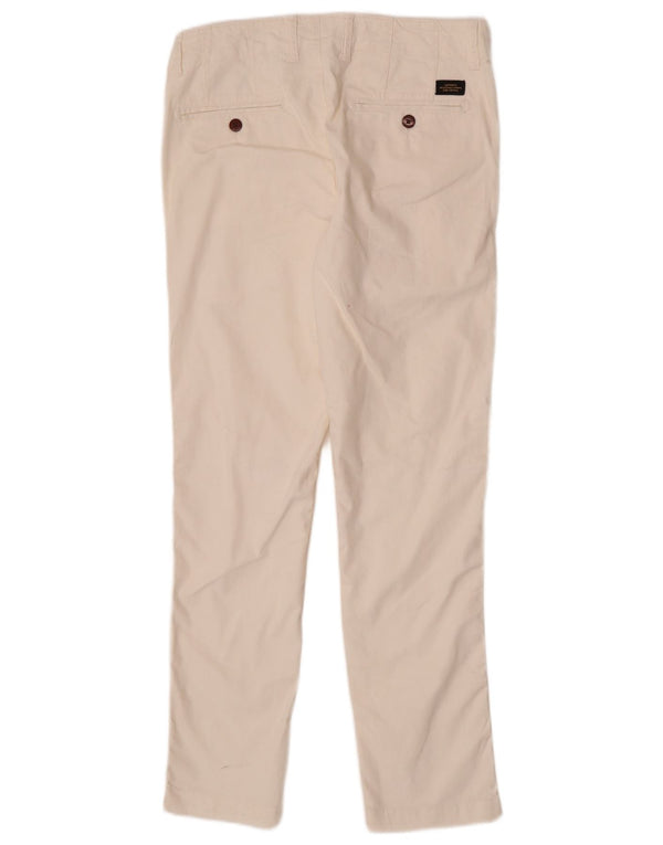 Calças chino masculinas Superdry Tapered W30 L29 algodão branco