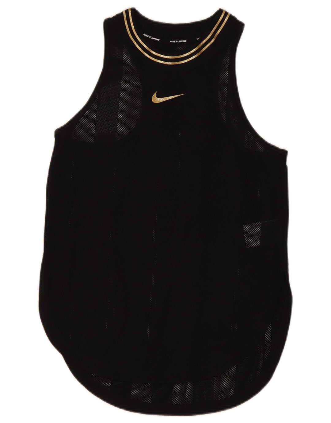 Nike Womens Dri Fit Vest Top UK 10 Pequeno Preto Nylon