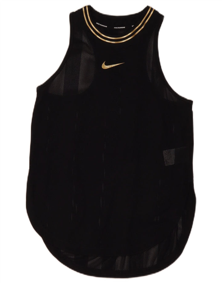 Nike Womens Dri Fit Vest Top UK 10 Pequeno Preto Nylon