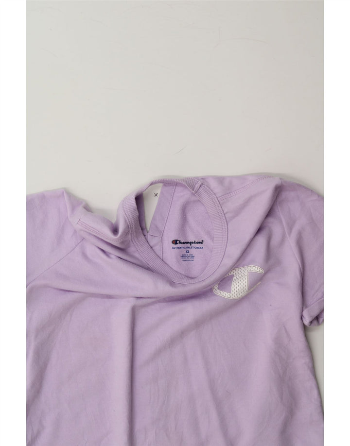 CHAMPION Girls T-Shirt Top 13-14 Years XL Purple Cotton Vintage Champion and Second-Hand Champion from Messina Hembry 