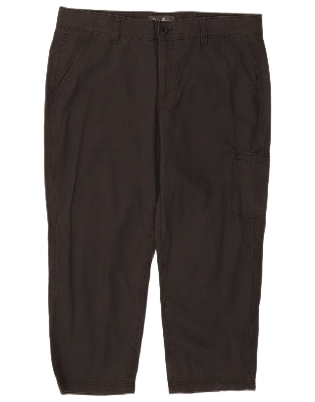 EDDIE BAUER Calça feminina reta cargo capri US 14 XL W36 L23 cinza