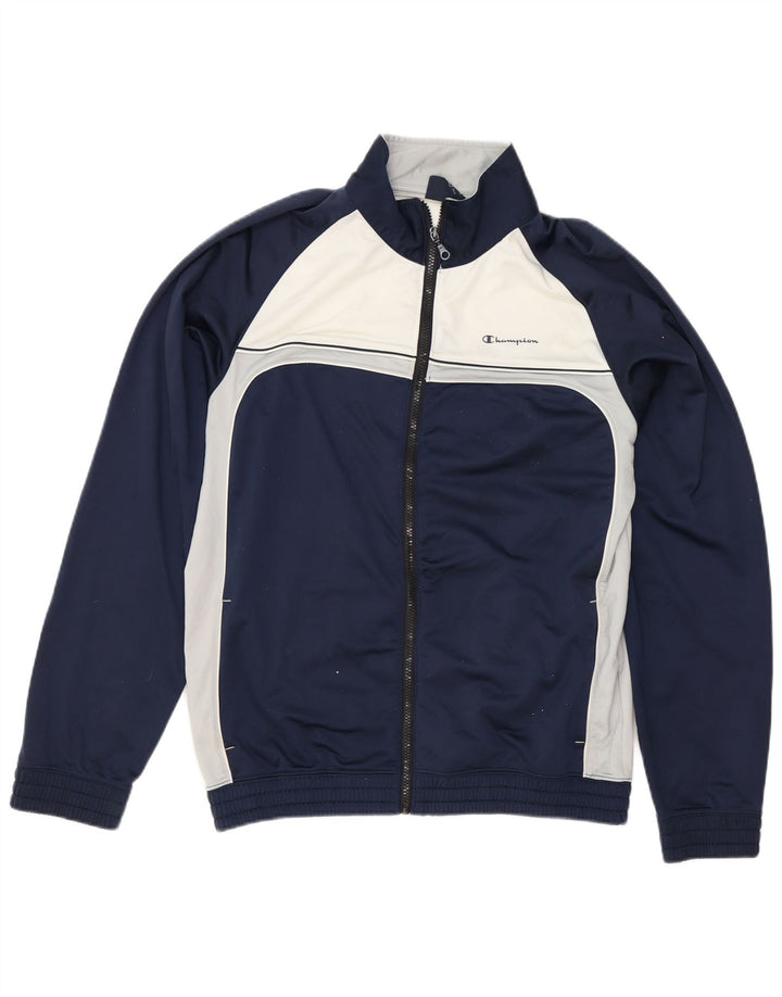 Champion Mens Treino Top Jaqueta XL Azul Marinho Colourblock Poliéster