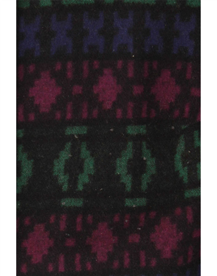 Sobretudo feminino vintage UK 26 5XL lã geométrica multicolorida