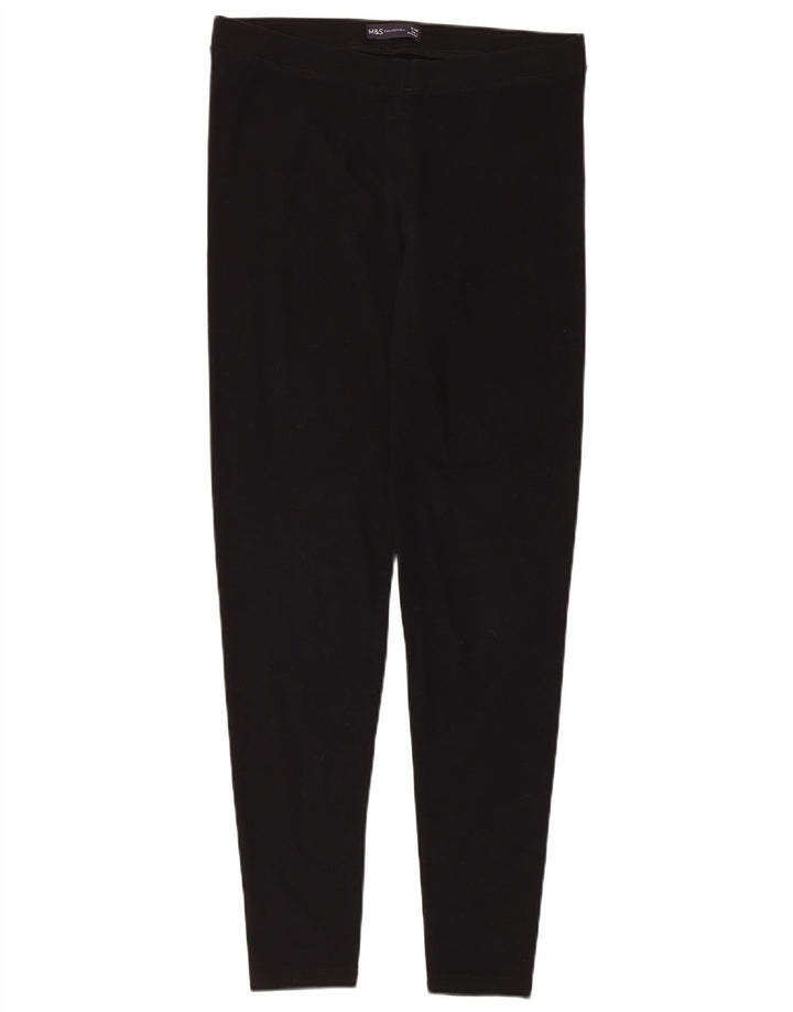 Leggings femininos Marks & Spencer UK 12 algodão preto médio