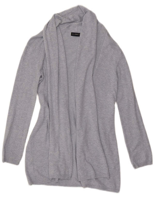 Suéter cardigã feminino Longline Zara Reino Unido 10 pequeno azul