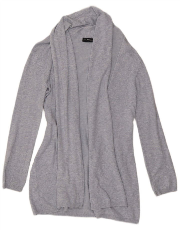 Suéter cardigã feminino Longline Zara Reino Unido 10 pequeno azul
