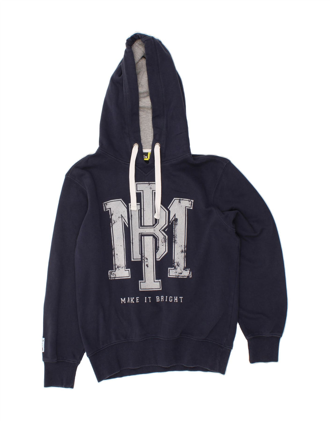 DIADORA Mens Graphic Hoodie Jumper Small Navy Blue Cotton Vintage Diadora and Second-Hand Diadora from Messina Hembry 