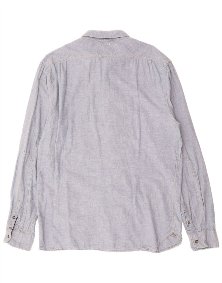 Camisa masculina SCOTCH & SODA de algodão azul médio