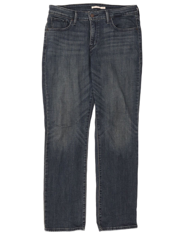 Calça jeans feminina Levi's 314 Shaping Straight US 16 2XL W33 L31 azul algodão