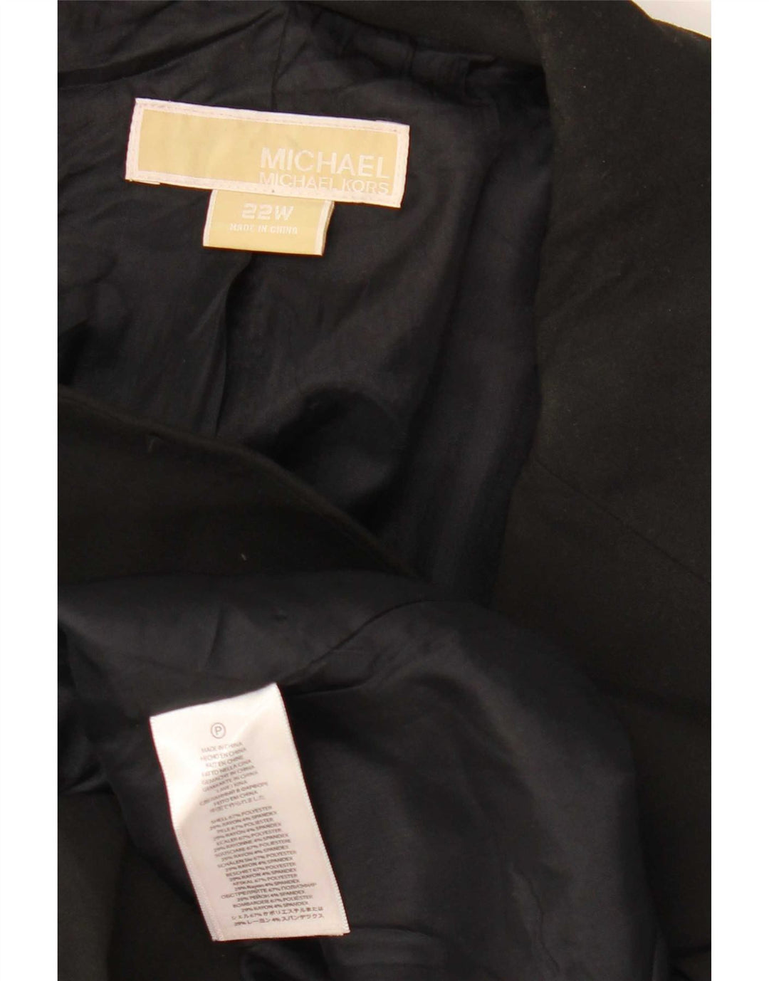 Jaqueta blazer feminina de 1 botão Michael Kors EUA 22 3XL poliéster preto moderno
