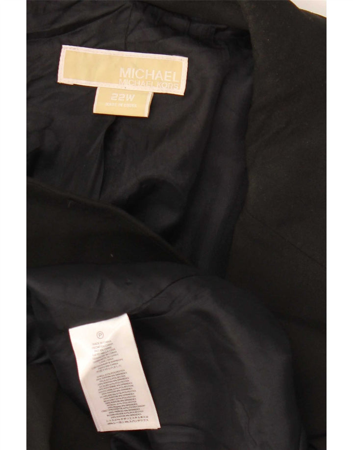 Jaqueta blazer feminina de 1 botão Michael Kors EUA 22 3XL poliéster preto moderno