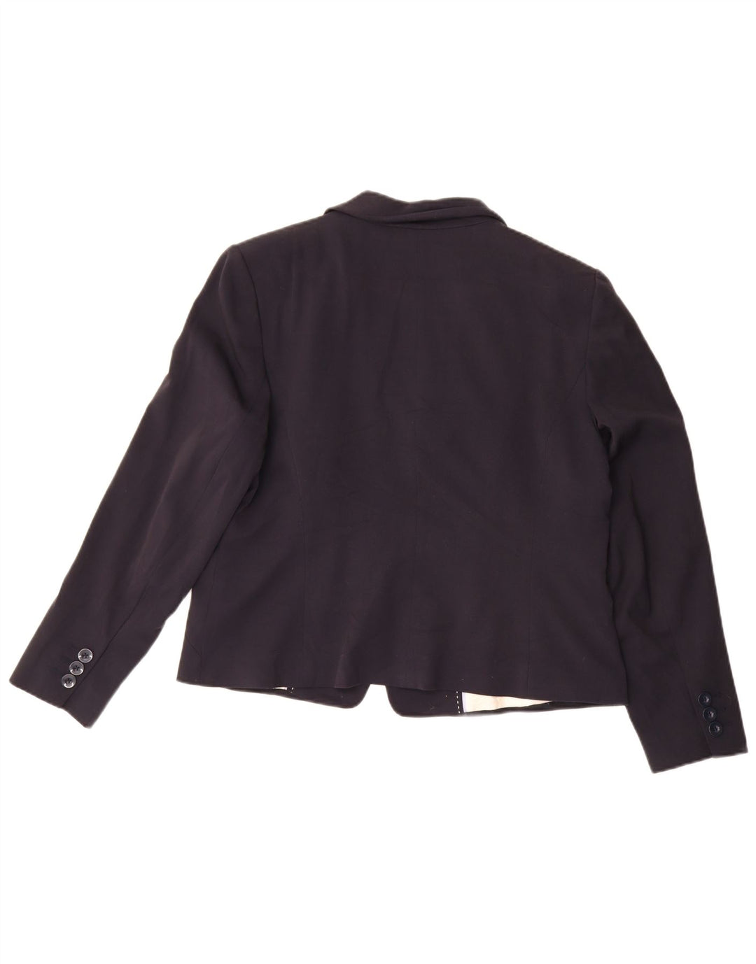 Jaqueta blazer feminina Marks & Spencer com 1 botão Reino Unido 18 XL azul marinho poliéster