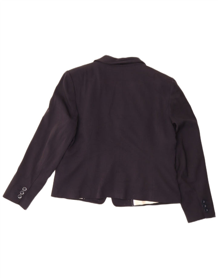 Jaqueta blazer feminina Marks & Spencer com 1 botão Reino Unido 18 XL azul marinho poliéster