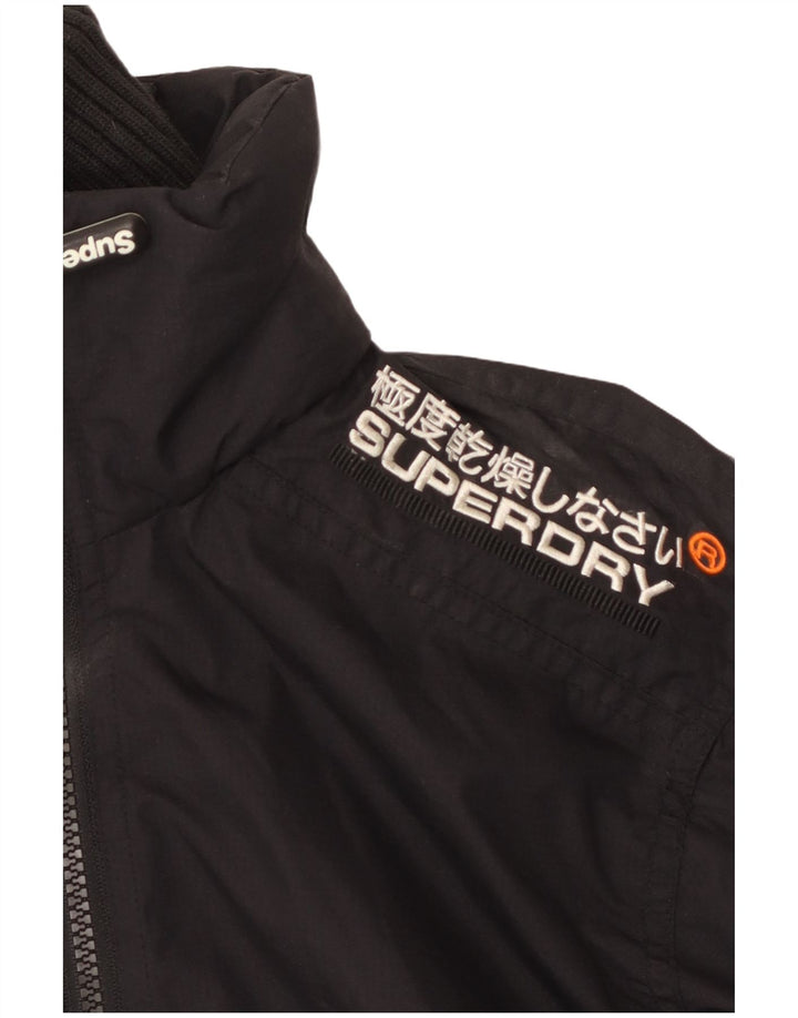 Jaqueta corta-vento feminina Superdry Windcheater Graphic UK 16 grande preta