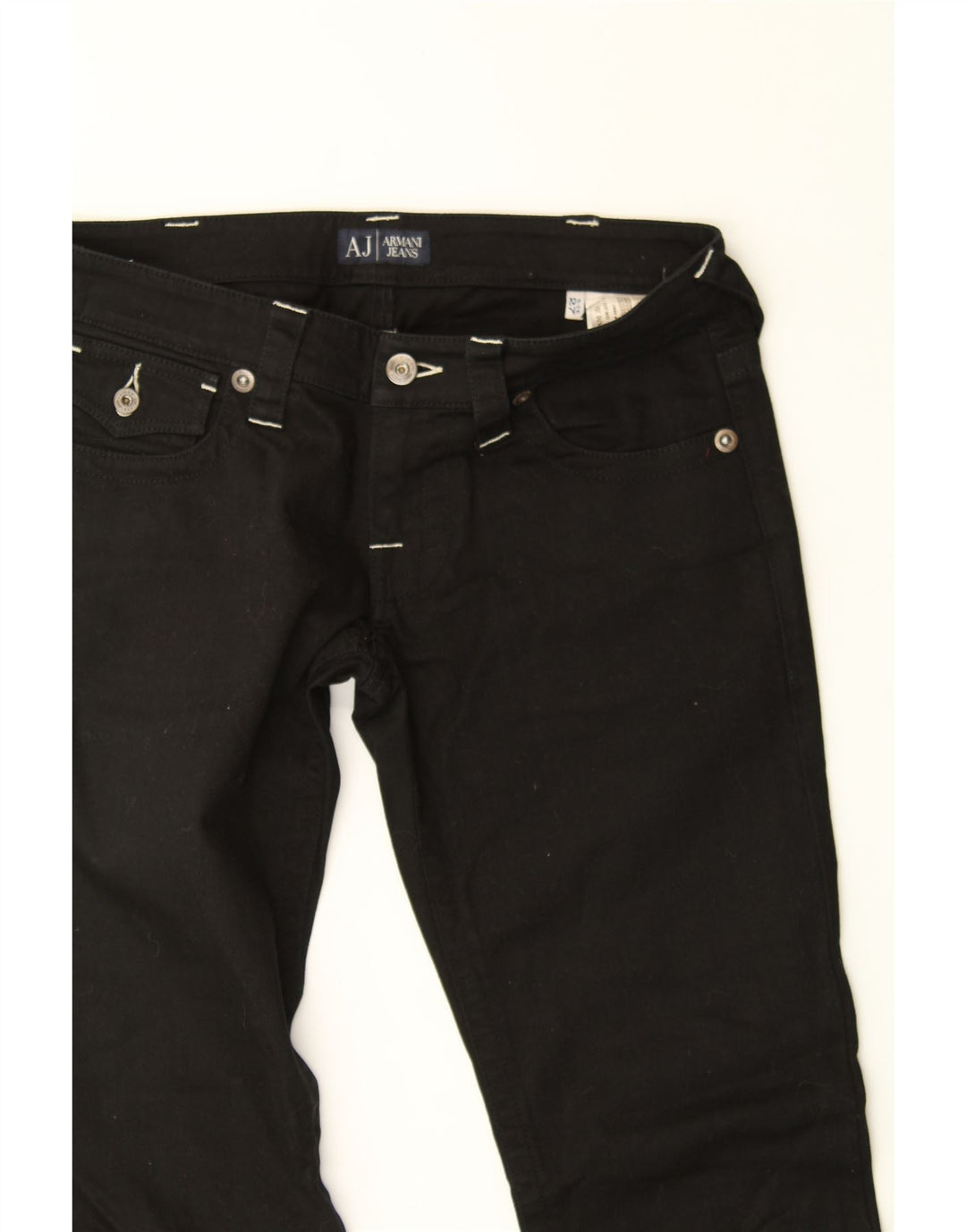 ARMANI Womens Straight Jeans W27 L29 Black Cotton Vintage Armani and Second-Hand Armani from Messina Hembry 