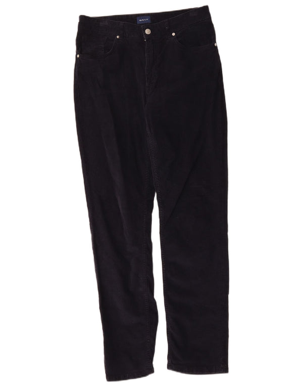 Calça feminina de veludo cotelê Gant W29 L32 azul marinho algodão