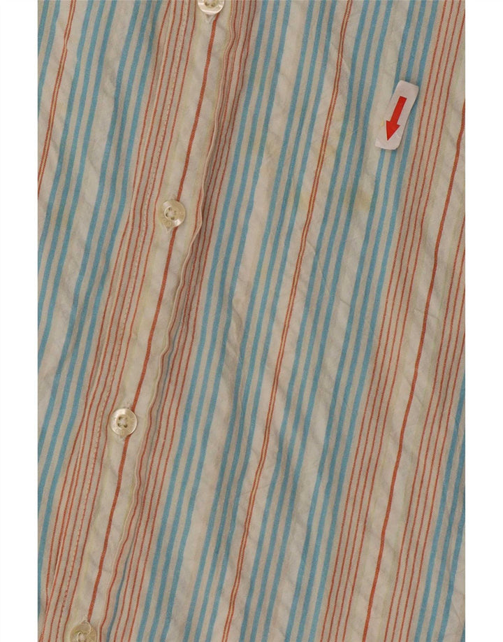 Camisa masculina Diadora média listrada multicolorida de algodão