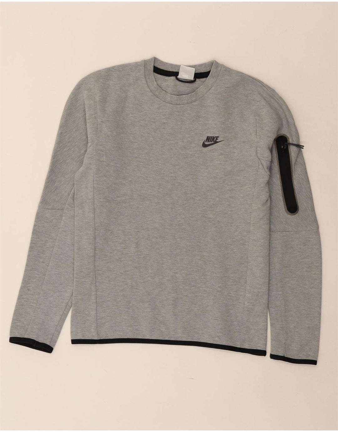 Moletom masculino Nike Jumper XS cinza manchado de algodão