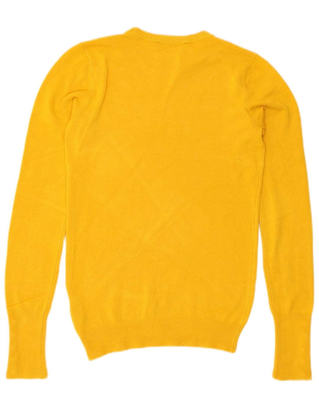 Suéter feminino Zara com gola redonda, Reino Unido 10 pequeno amarelo