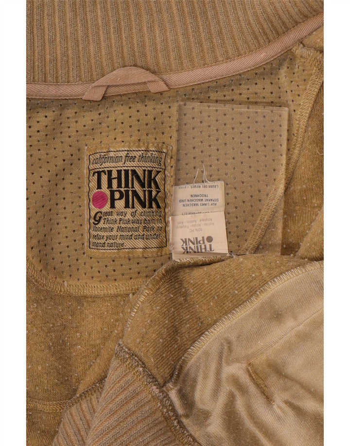 Jaqueta de lã masculina Think Pink UK 38 acrílico bege médio