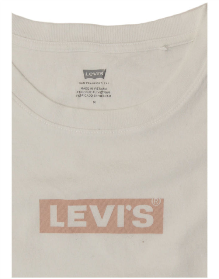 Camiseta feminina gráfica LEVI'S UK 12 médio branco