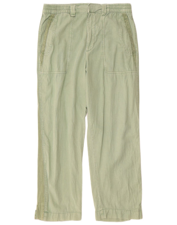 Zara Calça Chino Feminina Solta Fit Grande W30 L28 Verde Lyocell
