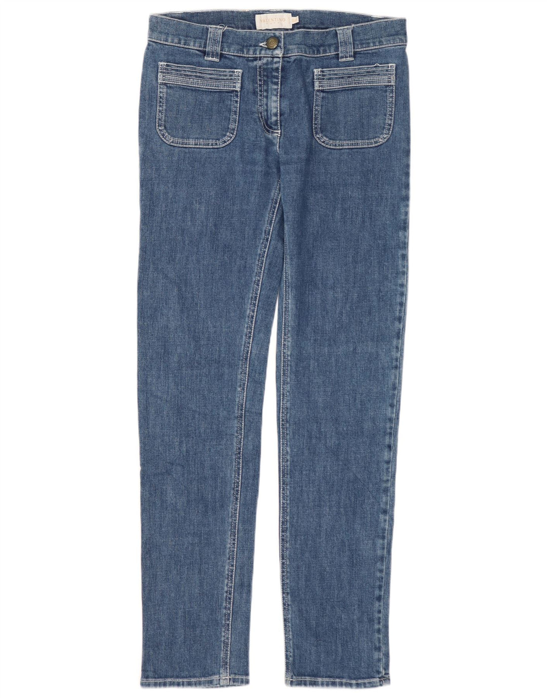 Valentino Jeans Slim Feminino IT 40 Pequeno W28 L30 Azul