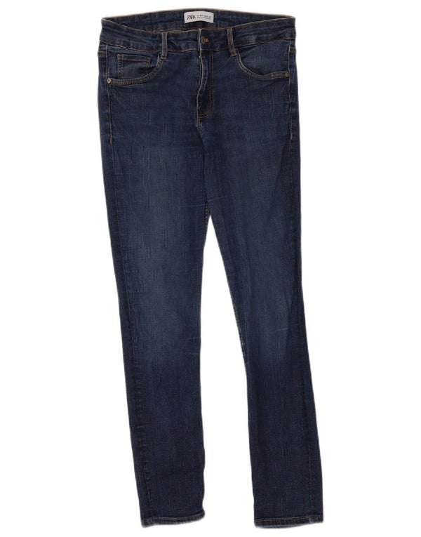 Zara Jeans Skinny Feminino UE 38 Pequeno W28 L28 Azul Marinho