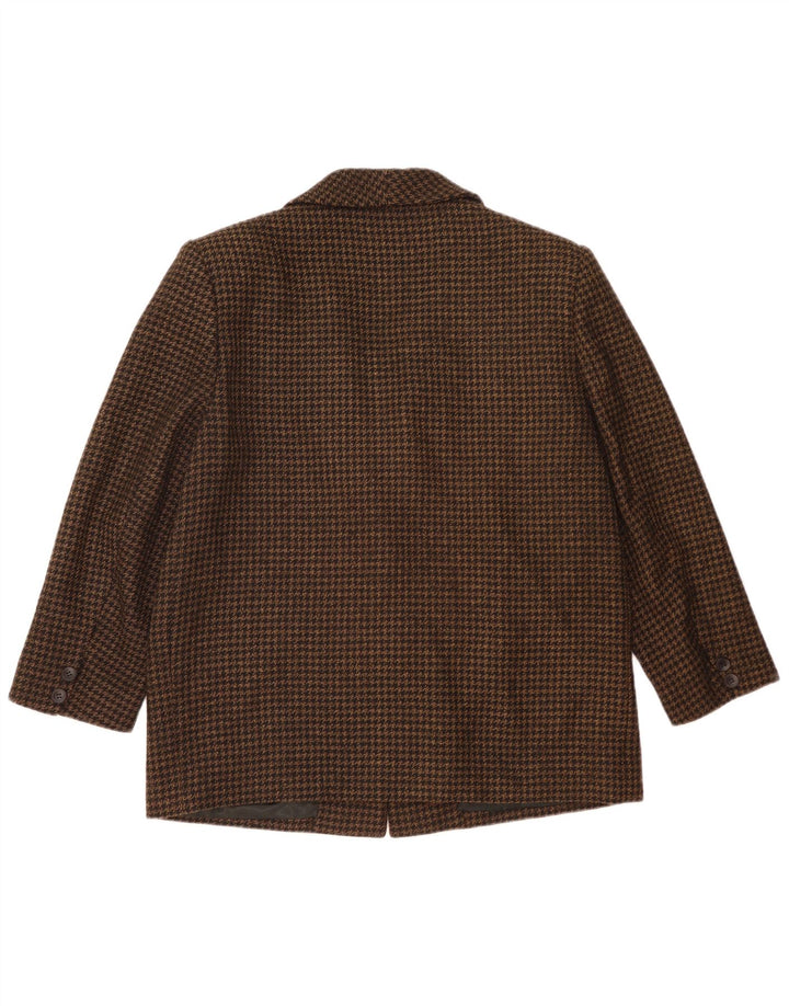 Blazer feminino vintage com 2 botões soltos IT 48 XL preto Houndstooth