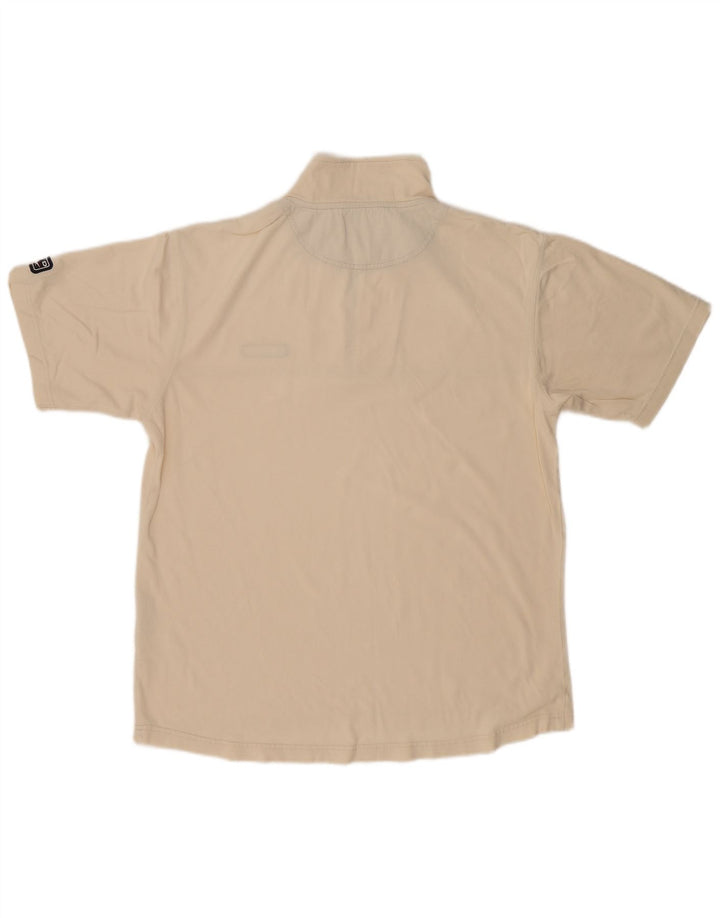 Reebok Mens Zip Neck T-Shirt Top XL Bege