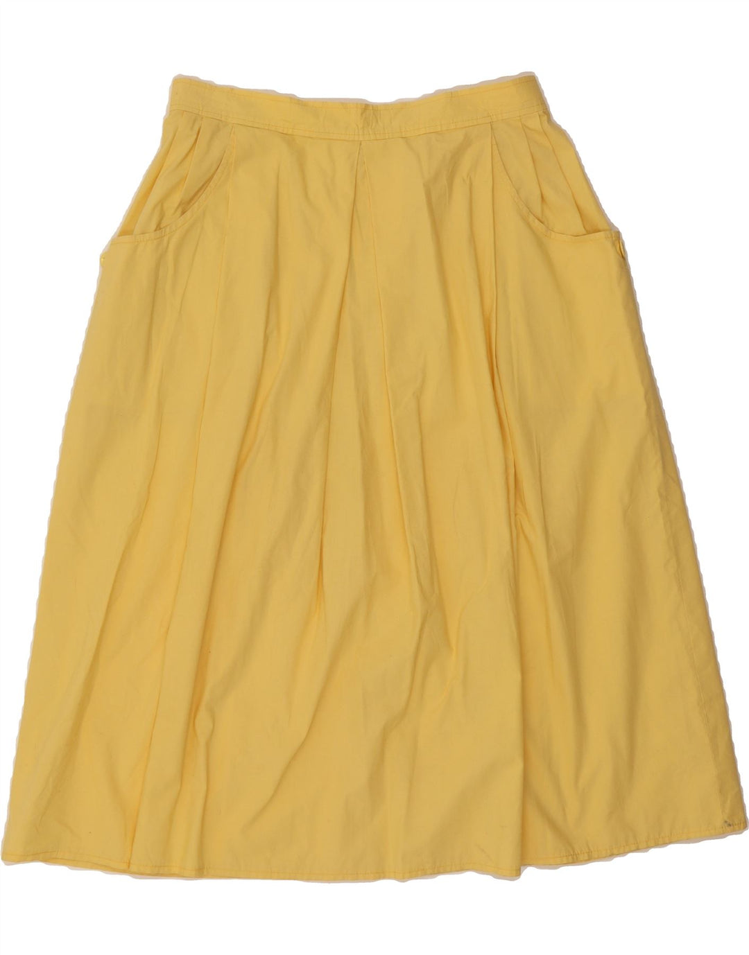 VINTAGE Womens A-Line Skirt W30 Medium Yellow Cotton Vintage Vintage and Second-Hand Vintage from Messina Hembry 