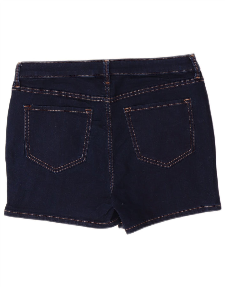 Shorts jeans feminino MARKS & SPENCER Reino Unido 12 médio W30 algodão azul marinho