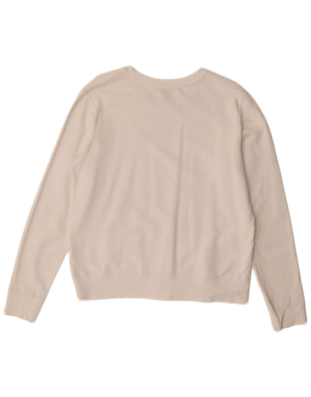 Calvin Klein Jeans feminino moletom gráfico jumper UK 14 médio branco