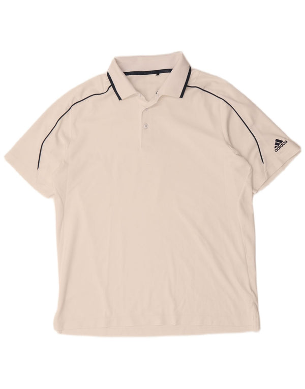 Camisa polo masculina Adidas grande poliéster branco