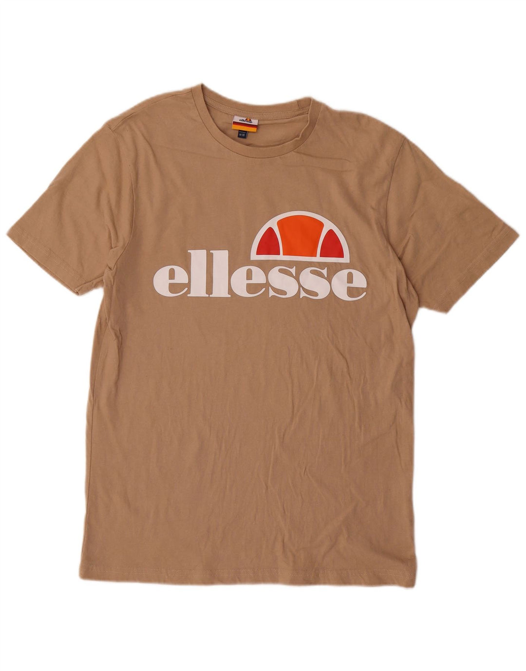 Ellesse Camiseta masculina gráfica Top médio algodão bege