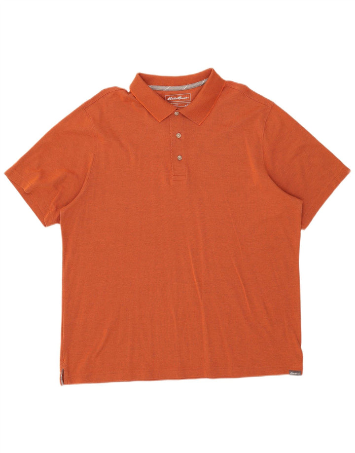 Camisa pólo masculina Eddie Bauer grande algodão laranja
