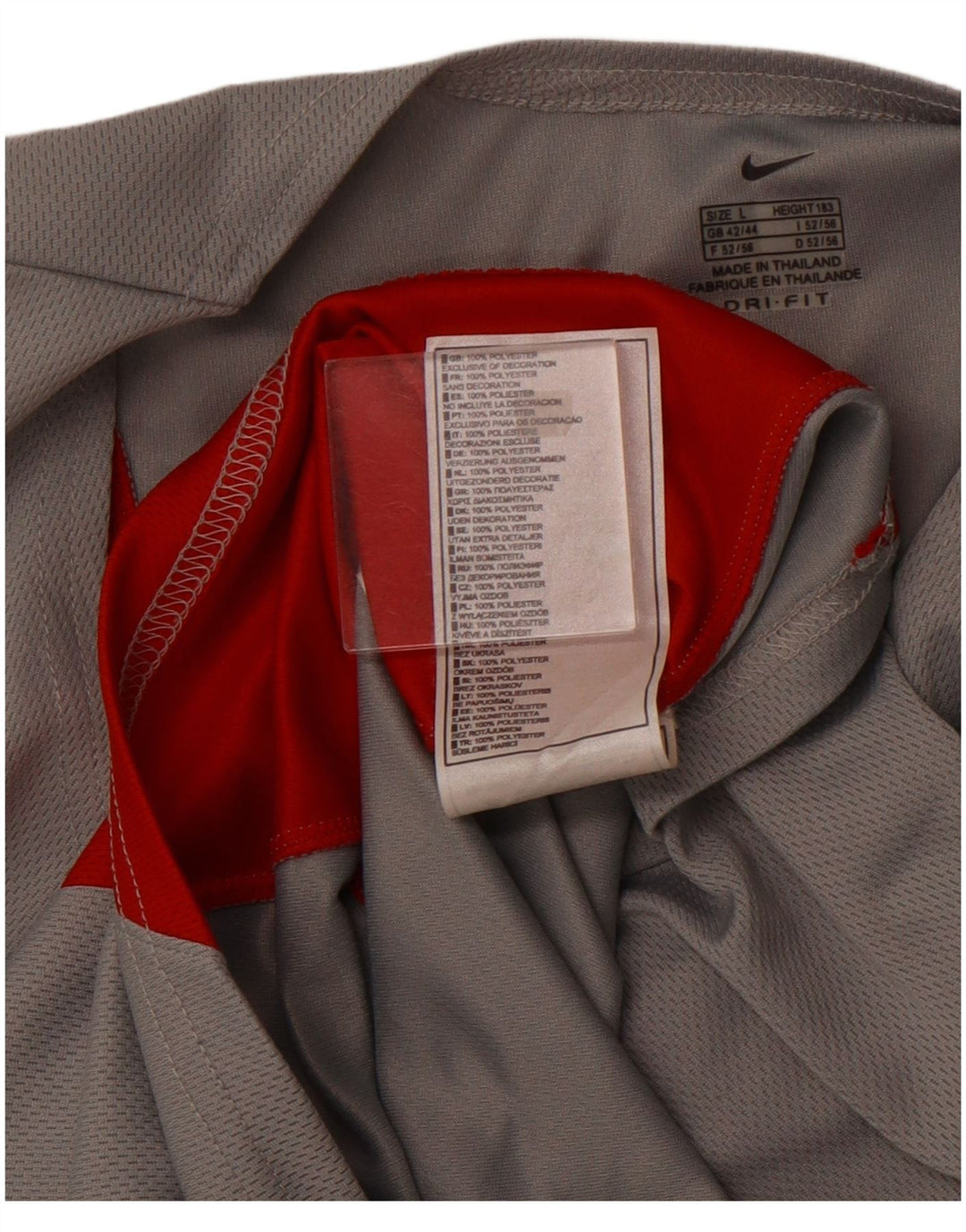 NIKE Masculino Dri Fit Vest Top UK 42/44 Grande Cinza Colourblock Poliéster