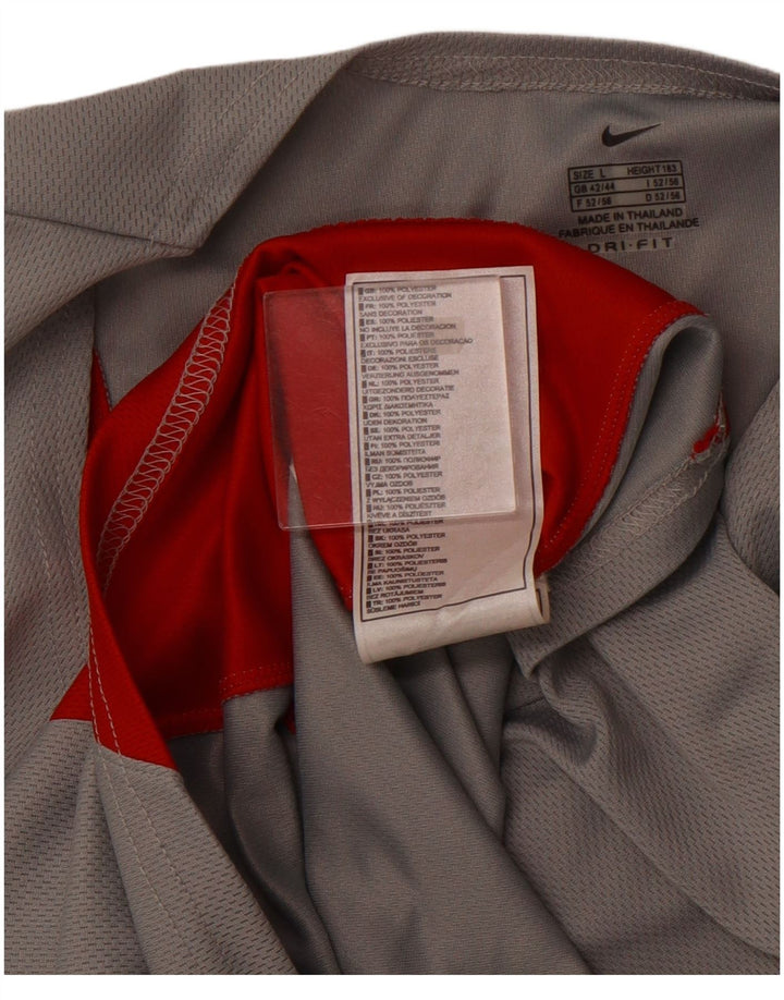 NIKE Masculino Dri Fit Vest Top UK 42/44 Grande Cinza Colourblock Poliéster