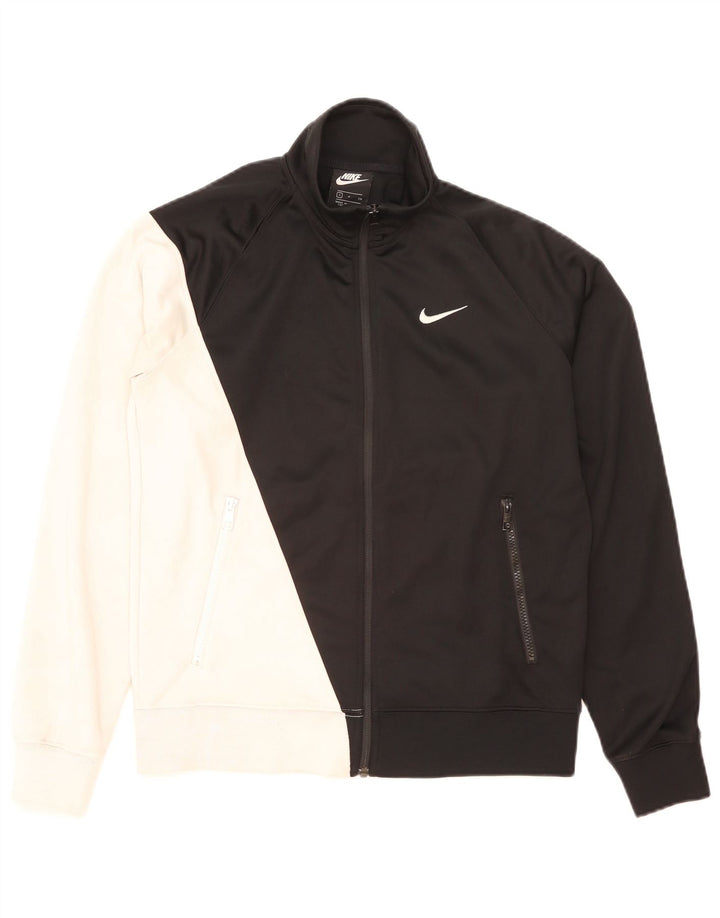 NIKE Mens Graphic Tracksuit Top Jacket Pequeno Preto Colourblock Poliéster