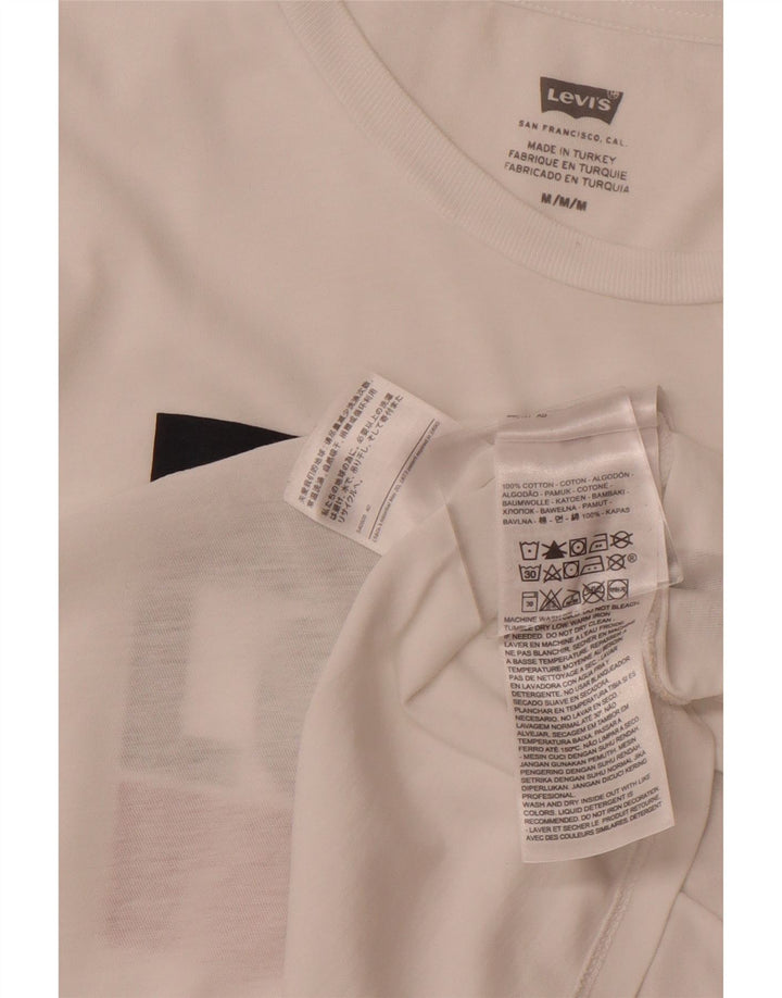 Camiseta feminina gráfica LEVI'S UK 12 algodão branco médio