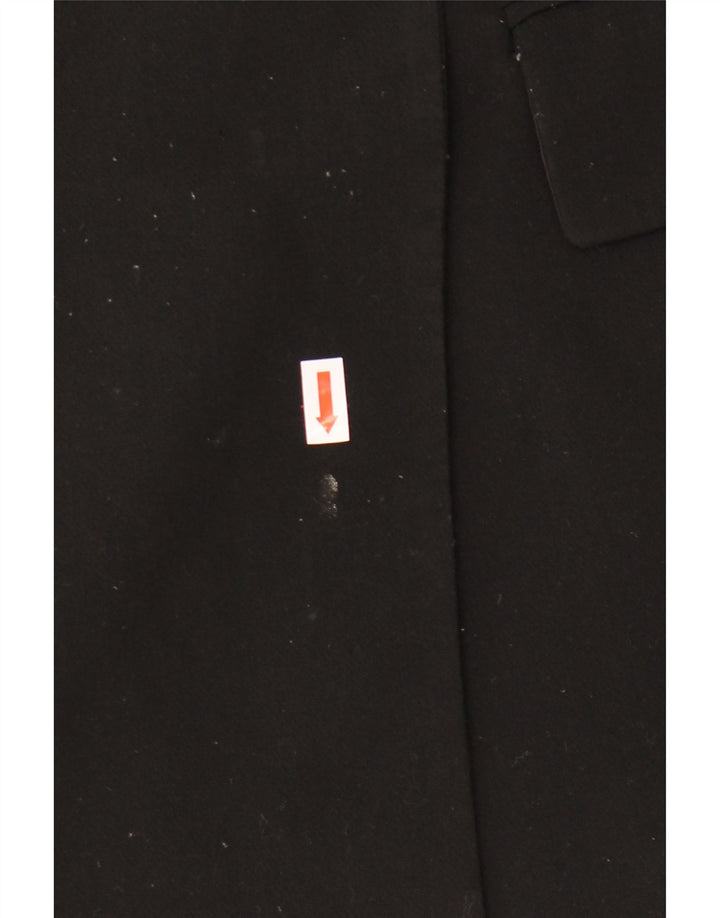 Jaqueta blazer feminina ZARA com peito duplo Reino Unido 10 poliéster preto pequeno