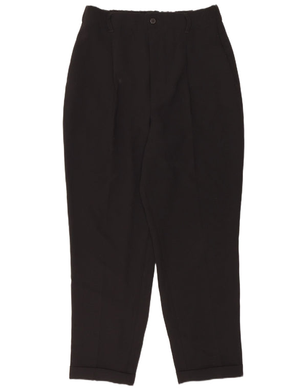 Zara Calça feminina casual cintura alta cônica pequena W26 L25 preta